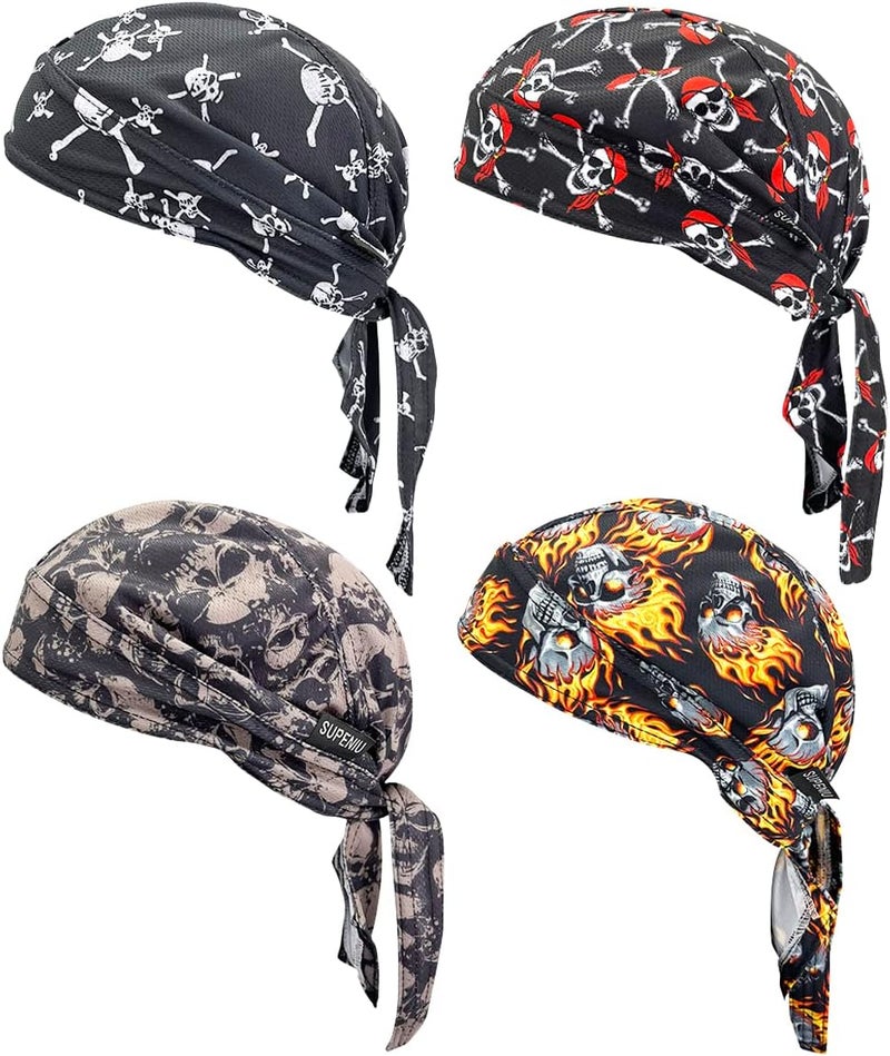 Supeniu Doo Rags Beanie Hats Skull Caps Dew Rag Bandana Helmet Liner Motorcycle Cycling Cap Do Rag Headwrap for Men and Women - Image 1